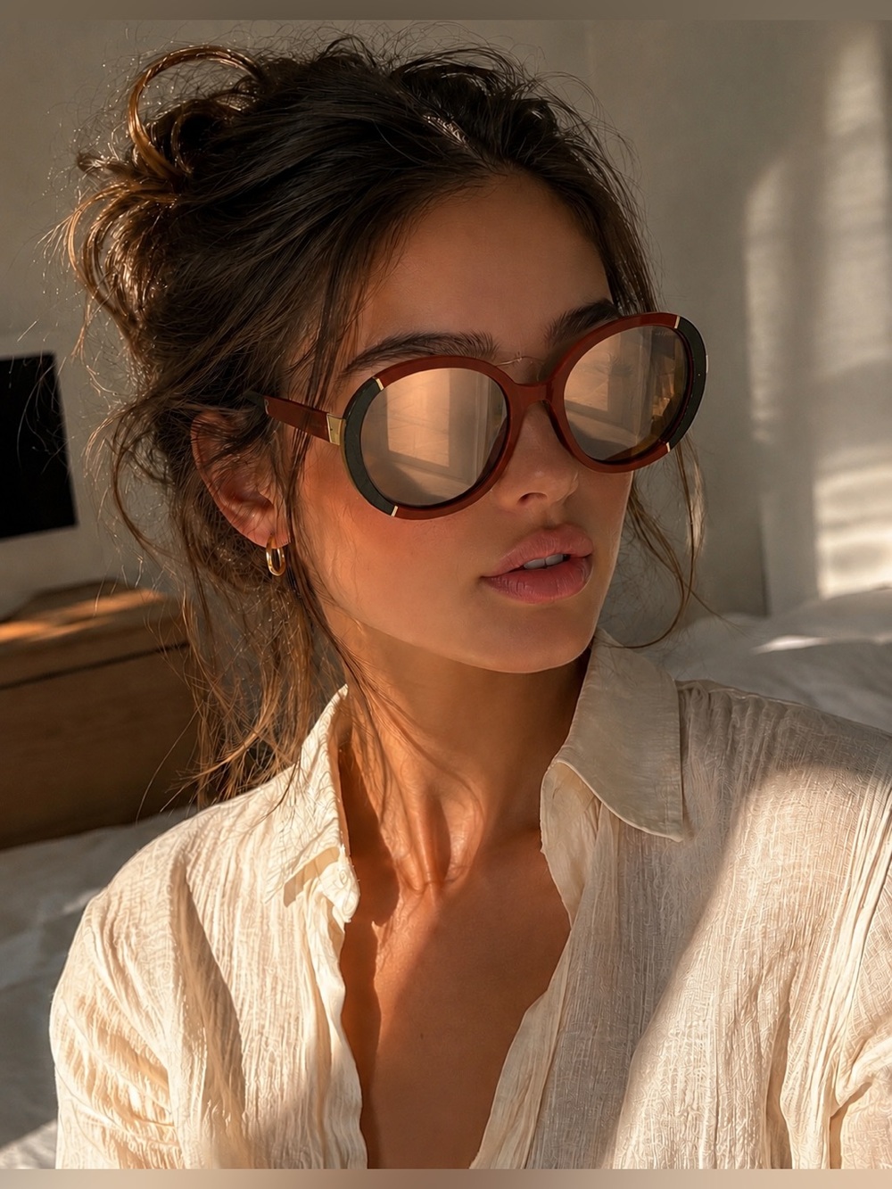 Authentic Jimmy Choo MILLIE/S ES1 Burgundy Gold Gradient Sunglasses 56-19